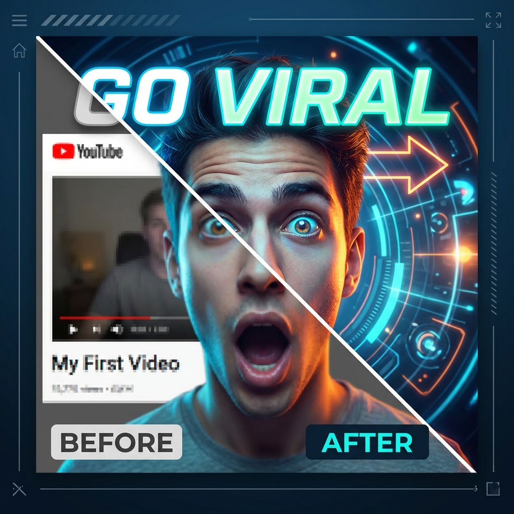 Avant après miniature YouTube qui devient virale